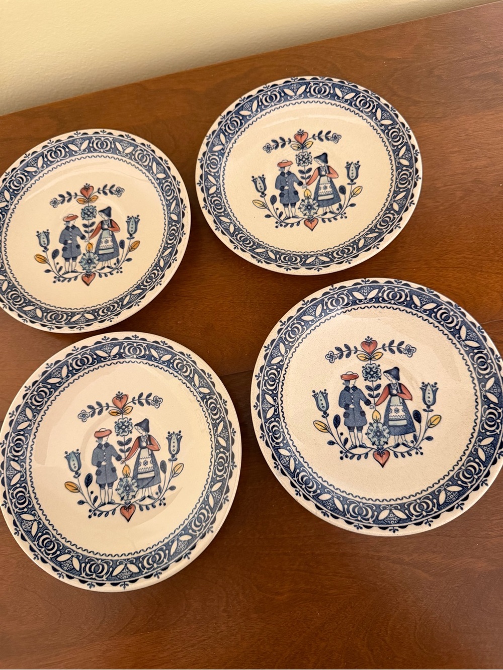 4 Johnson Brothers Hearts and Flowers Saucers